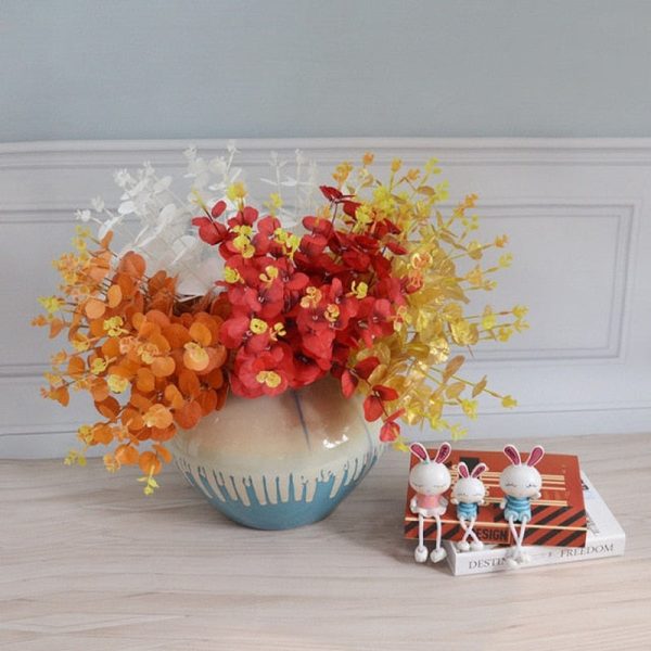 Doho Leaf Simulation Artificial Flowers Decorative Eucalyptus Flowers