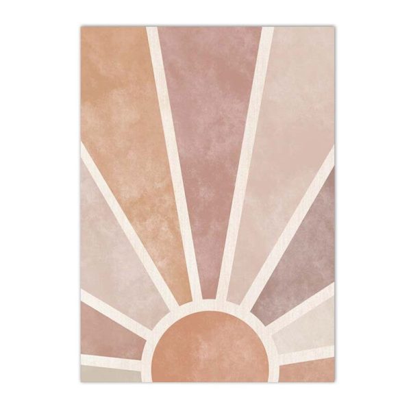 Nordic Sun And Moon Visual Canvas Artworks