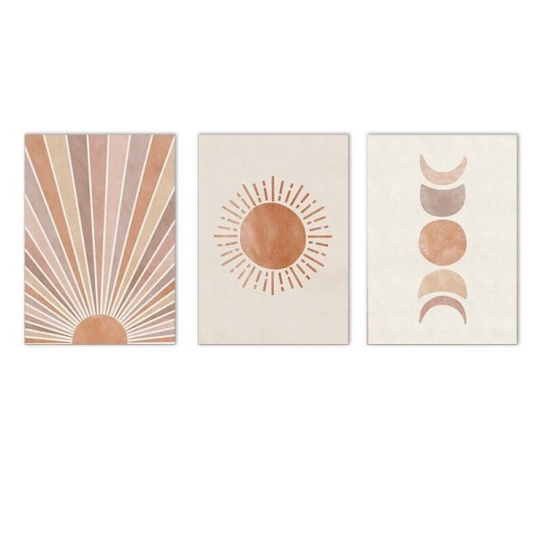 Canvas Abstract Landscape Sun And Moon Wall Artworks