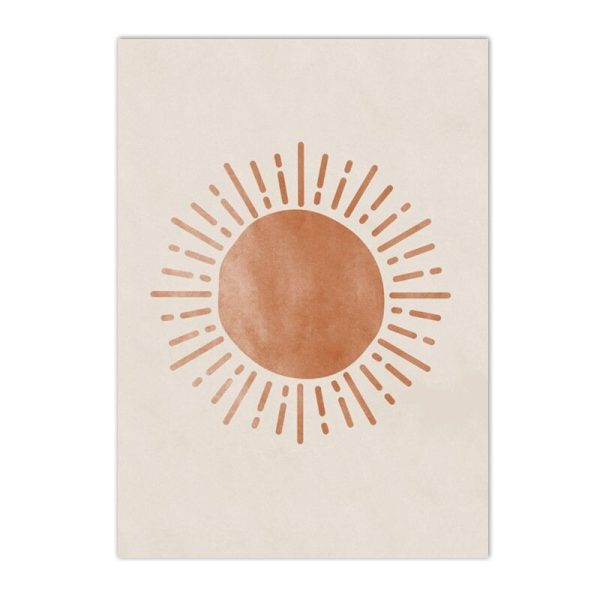 Canvas Abstract Landscape Sun And Moon Wall Artworks