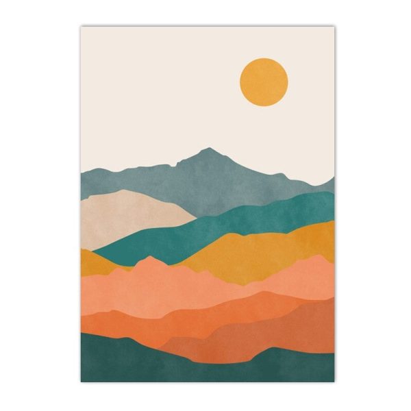 Boho Style Abstract Line Art Visual Artworks