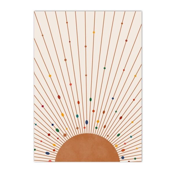 Canvas Abstract Landscape Sun And Moon Wall Artworks