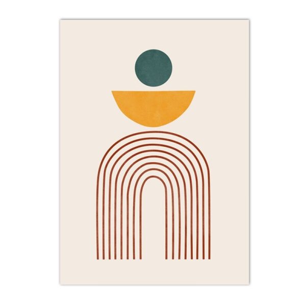 Boho Style Abstract Line Art Visual Artworks