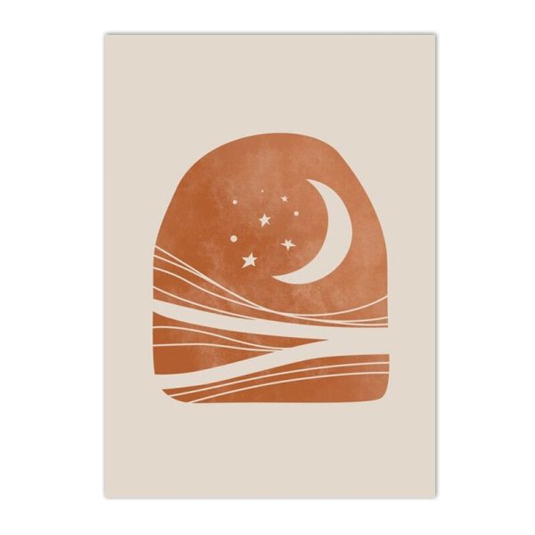 Nordic Sun And Moon Visual Canvas Artworks