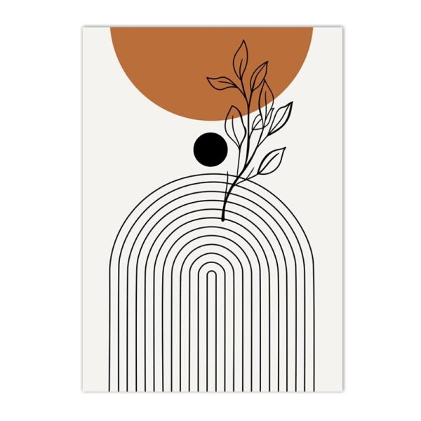 Boho Style Abstract Line Art Visual Artworks