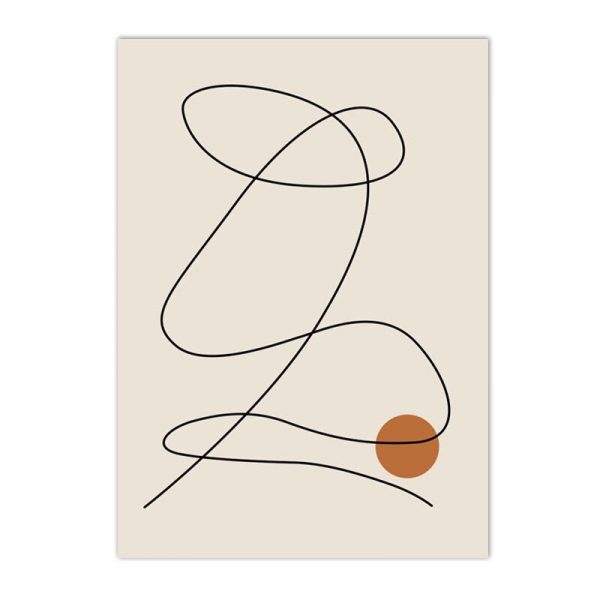 Boho Style Abstract Line Art Visual Artworks