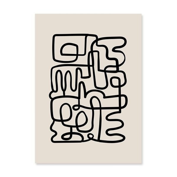Minimalist Abstract Line Art Canvas Paintings