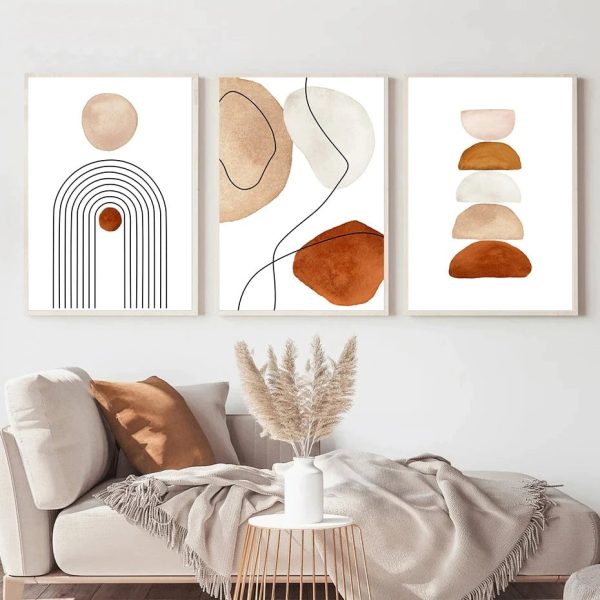 Boho Style Abstract Line Art Visual Artworks