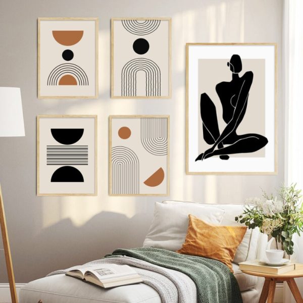 Minimalist Abstract Line Art Canvas Paintings