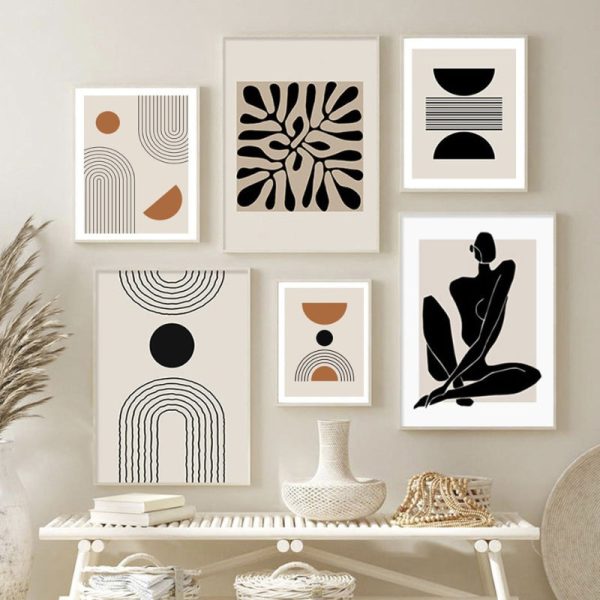 Minimalist Abstract Line Art Canvas Paintings