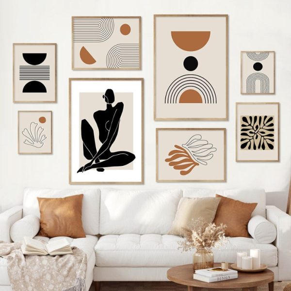 Minimalist Abstract Line Art Canvas Paintings