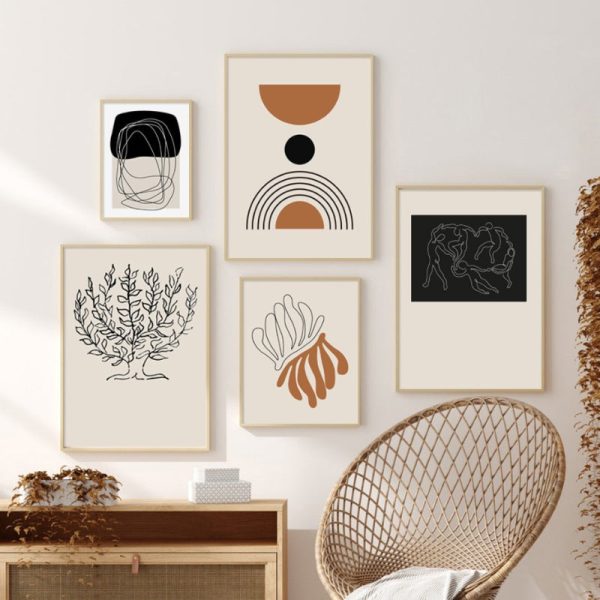 Minimalist Abstract Line Art Canvas Paintings