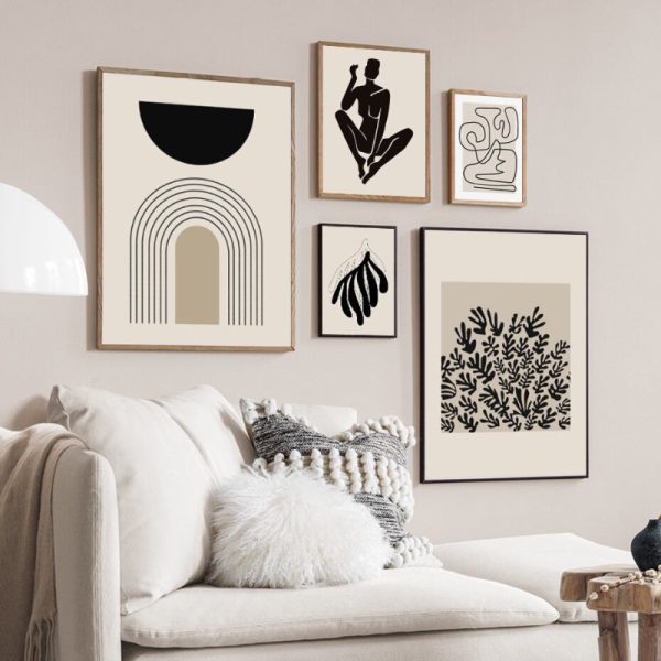 Minimalist Abstract Line Art Canvas Paintings