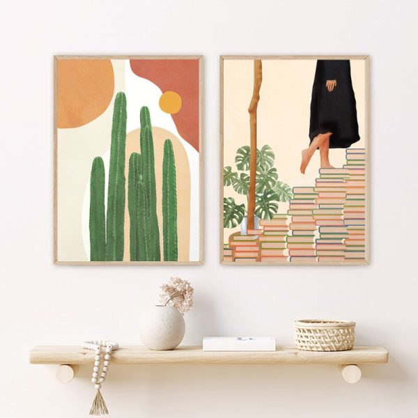 Modern Tropical Monstera Plant Canvas Wall Artworks