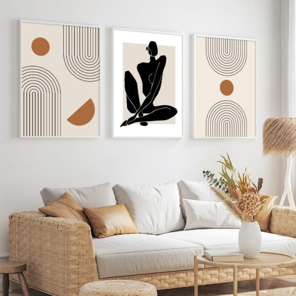 Minimalist Abstract Line Art Canvas Paintings